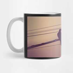 Pigeon on electric wires photograph Mug